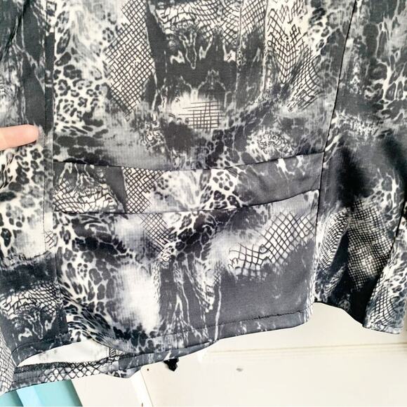 VTG Vintage Throwback 80s Jacket Leopard Print Long Sleeve High Neck L Retro - Picture 8 of 8